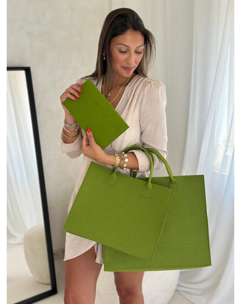 GRENOBLE TASCHEN - GRÜN - L (42x12x35cm)