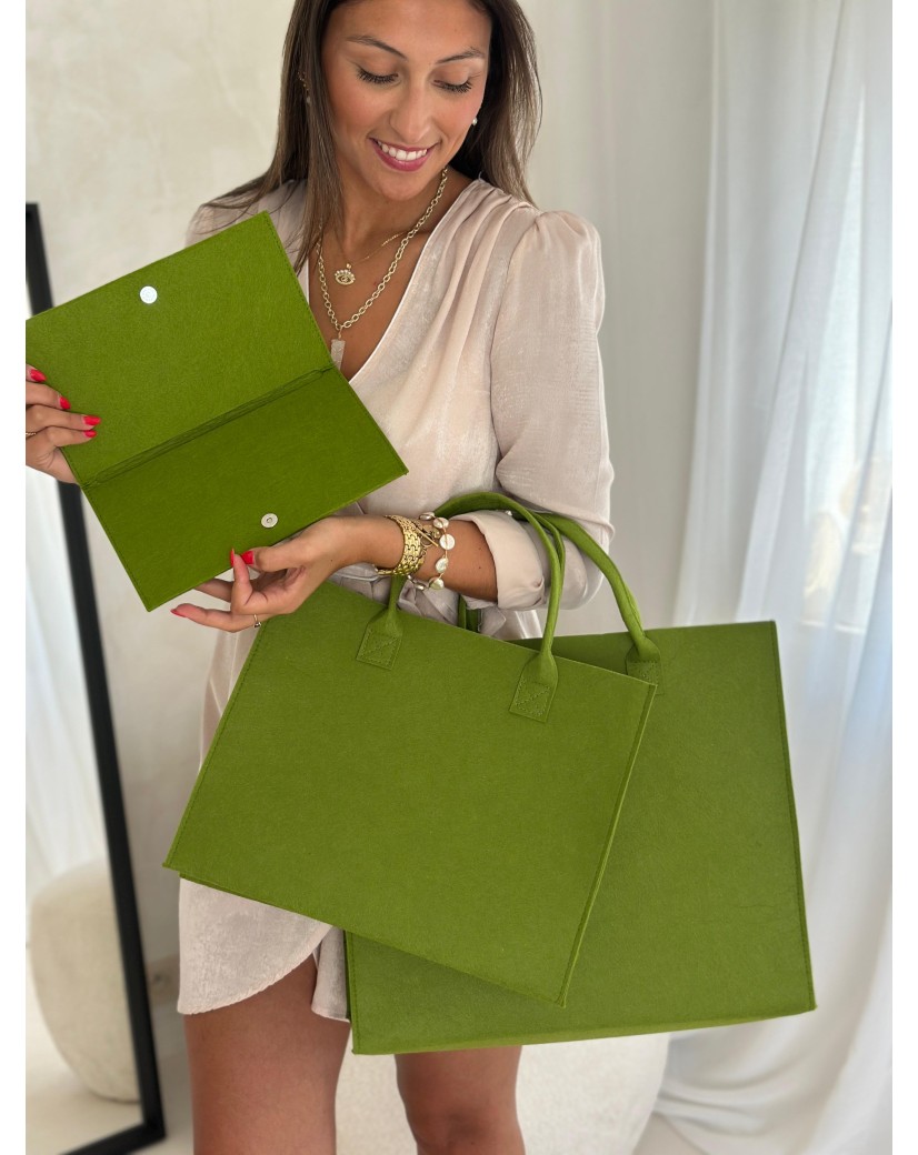 GRENOBLE TASCHEN - GRÜN - L (42x12x35cm)