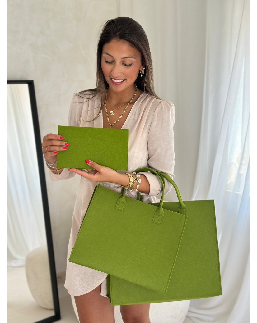 GRENOBLE TASCHEN - GRÜN - M (35,5x11x28,5cm)