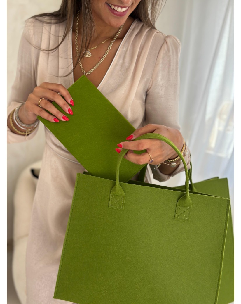 GRENOBLE TASCHEN - GRÜN - M (35,5x11x28,5cm)