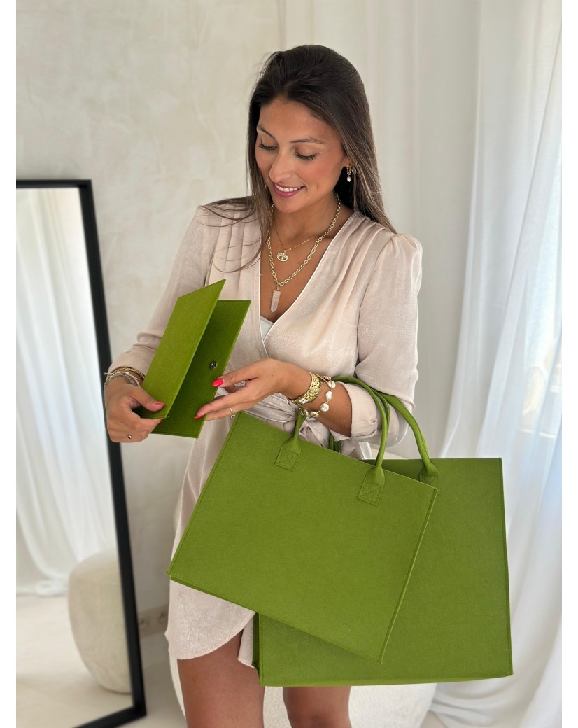 GRENOBLE TASCHEN - GRÜN - M (35,5x11x28,5cm)