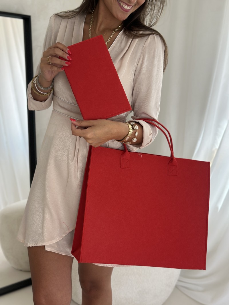GRENOBLE TASCHEN - ROT - L (42x12x35cm)