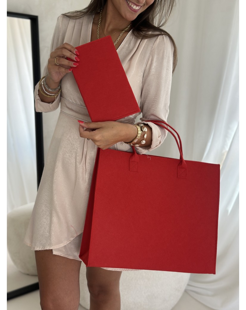 GRENOBLE TASCHEN - ROT - L (42x12x35cm)