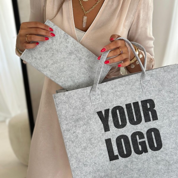GRENOBLE TASCHEN - HELLGRAU - L (42x12x35cm)