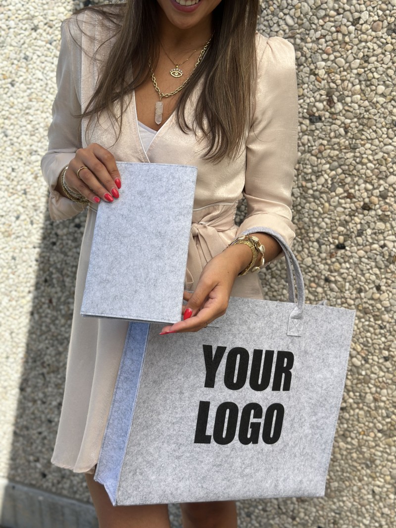 GRENOBLE TASCHEN - HELLGRAU - L (42x12x35cm)