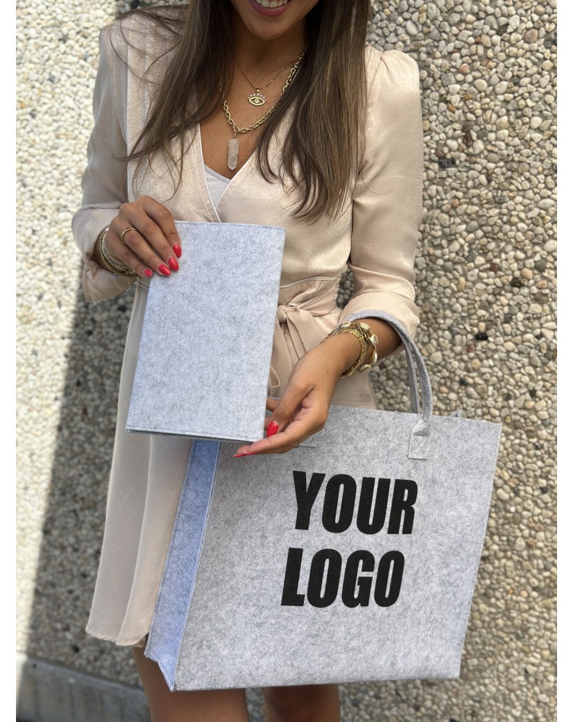 GRENOBLE TASCHEN - HELLGRAU - L (42x12x35cm)