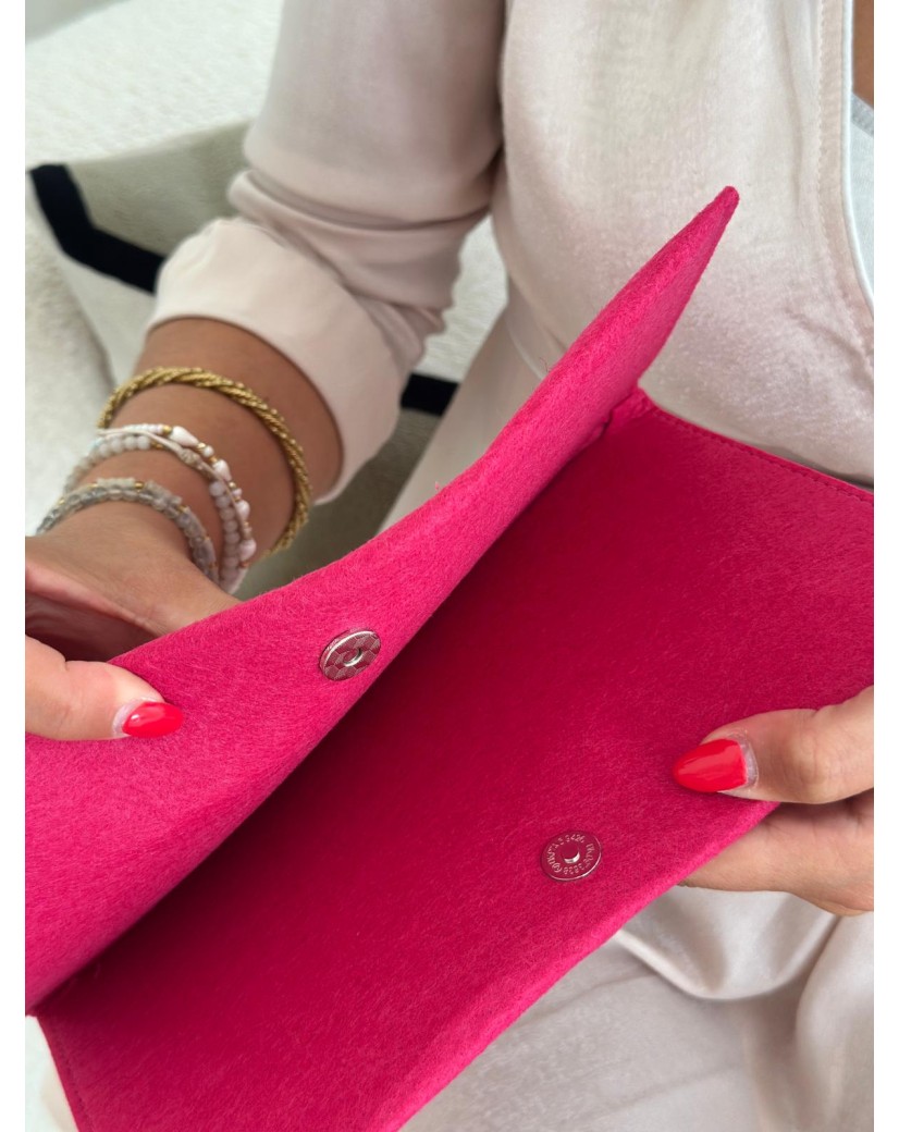 Pochette Feutrine Fuchsia – Personnalisable avec votre logo