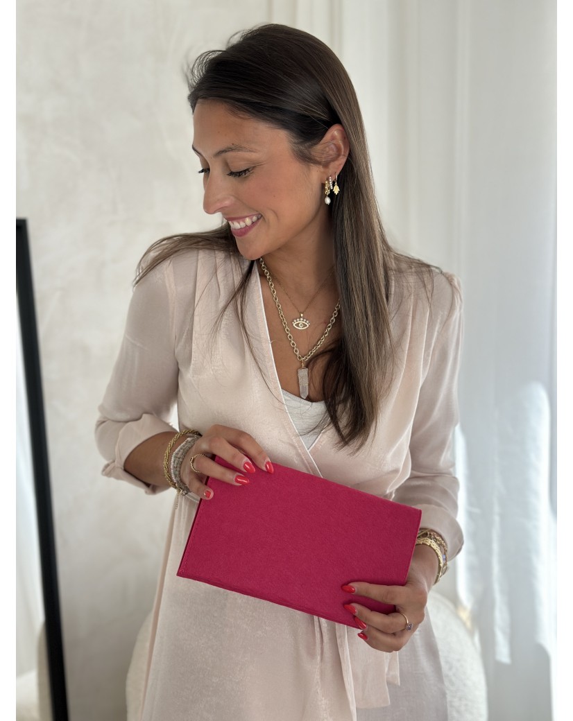 Praktisches Filz-Etui GRENOBLE Fuchsia – individuell bedruckbar