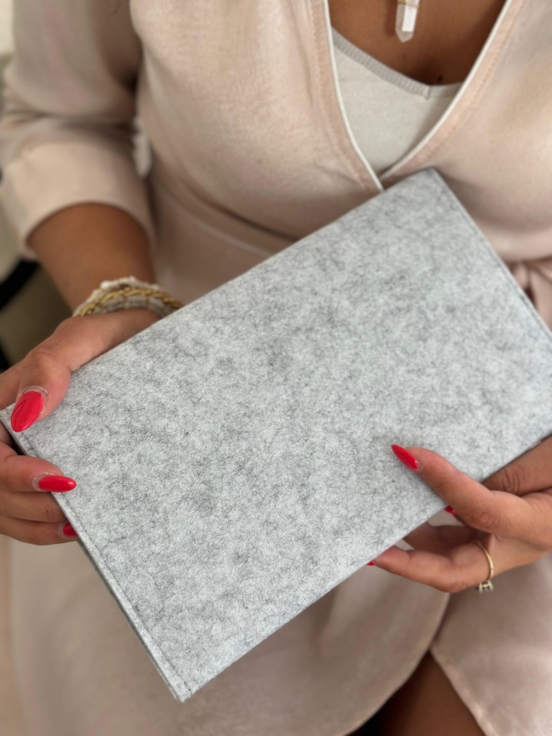 GRENOBLE POUCH - LIGHT GREY (25 x 15 cm)