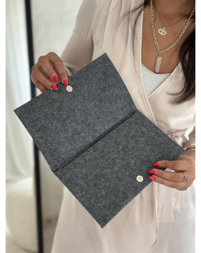 Pochette Feutrine Gris Foncé – Personnalisable avec votre logo