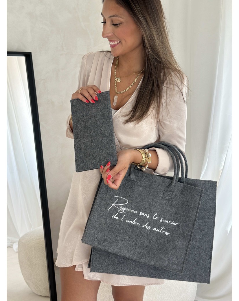 GRENOBLE POUCH - DARK GREY (25 x 15 cm)