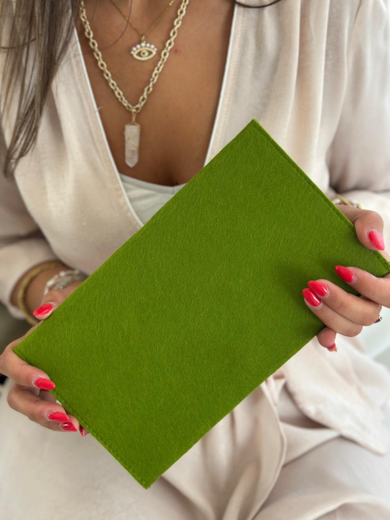 Pochette Feutrine Vert – Personnalisable avec votre logo