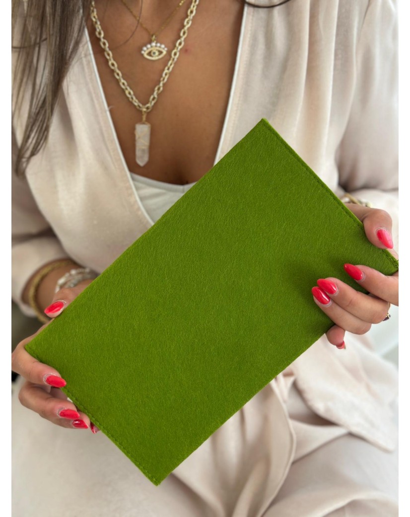 VILTEN ENVELOP "GRENOBLE" - GROEN (25 x 15 cm)