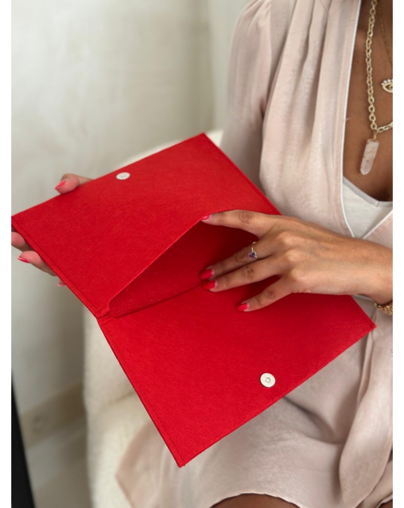 VILTEN ENVELOP "GRENOBLE" - ROOD (25 x 15 cm)