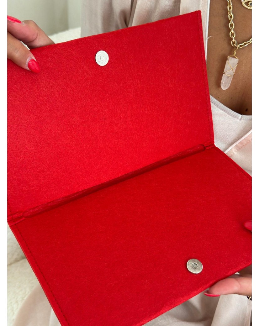 VILTEN ENVELOP "GRENOBLE" - ROOD (25 x 15 cm)
