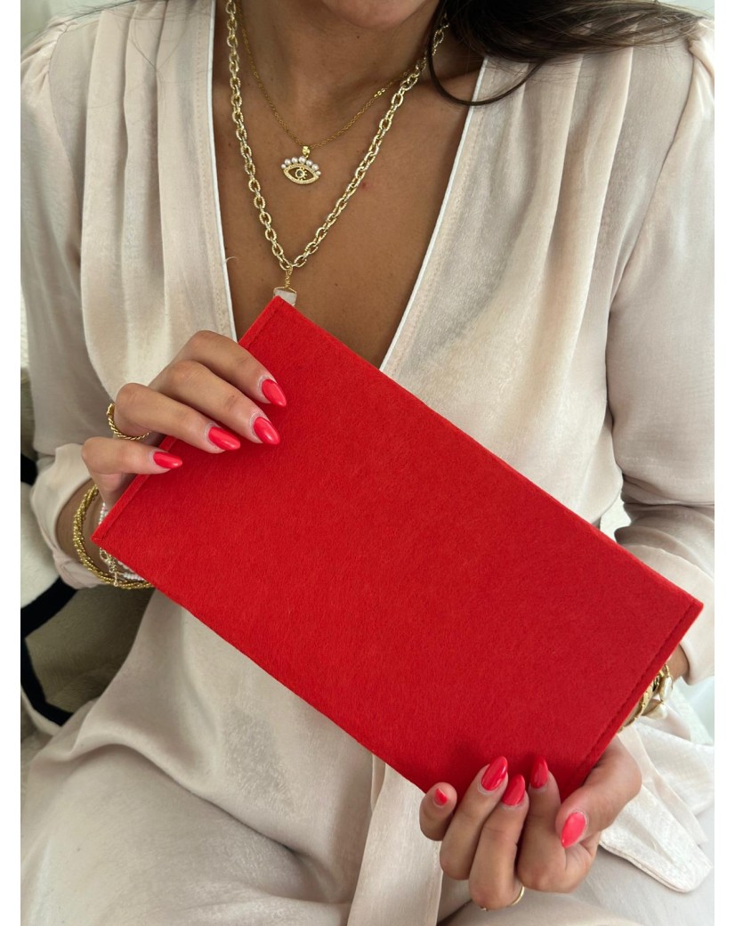 VILTEN ENVELOP "GRENOBLE" - ROOD (25 x 15 cm)