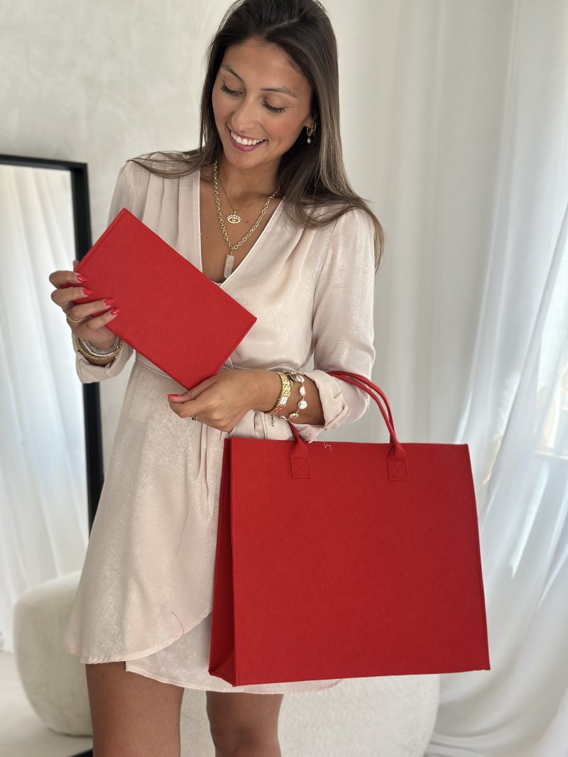 VILTEN ENVELOP "GRENOBLE" - ROOD (25 x 15 cm)