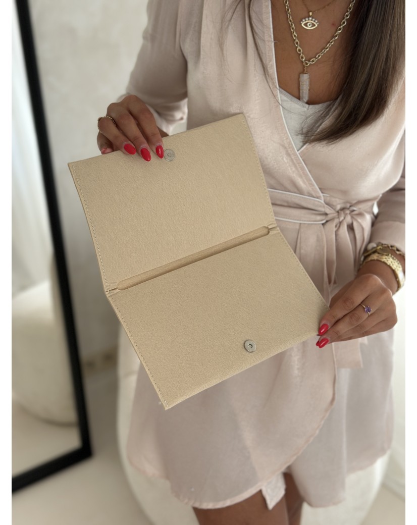 VILTEN ENVELOP "GRENOBLE" - BEIGE (25 x 15 cm)