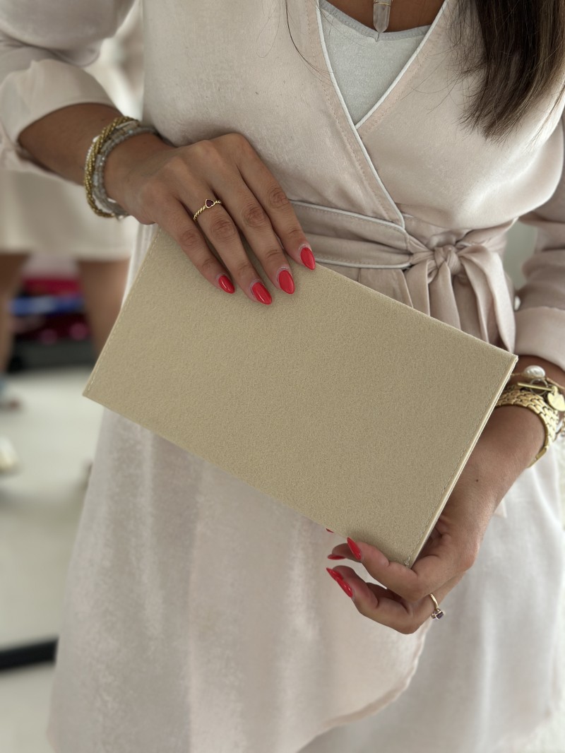 VILTEN ENVELOP "GRENOBLE" - BEIGE (25 x 15 cm)
