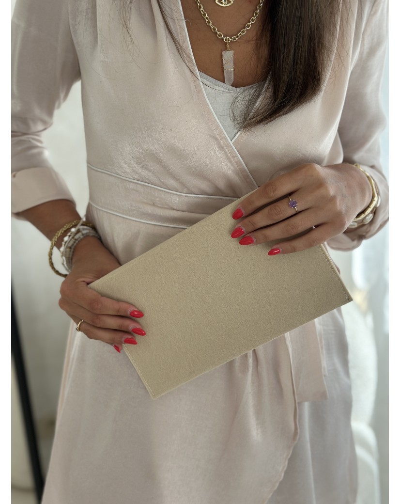 VILTEN ENVELOP "GRENOBLE" - BEIGE (25 x 15 cm)