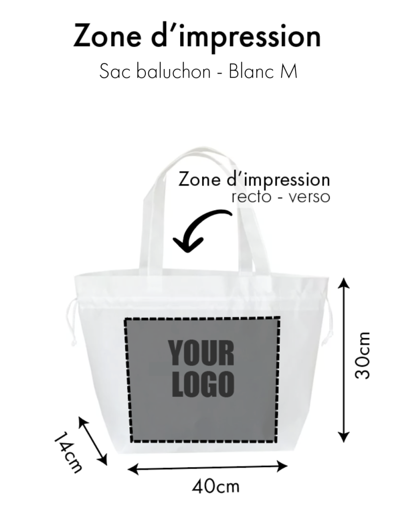 Sac Non Tissé Personnalisé Blanc – Cabas Publicitaire modèle Nice L