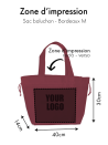 NONWOVEN DRAAGTAS "NICE" - BORDEAUX - M (40+14x30cm)