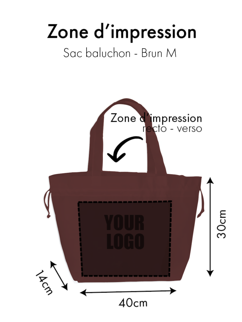 Sac Non Tissé Personnalisé Brun – Cabas Publicitaire modèle Nice M | Moonpack