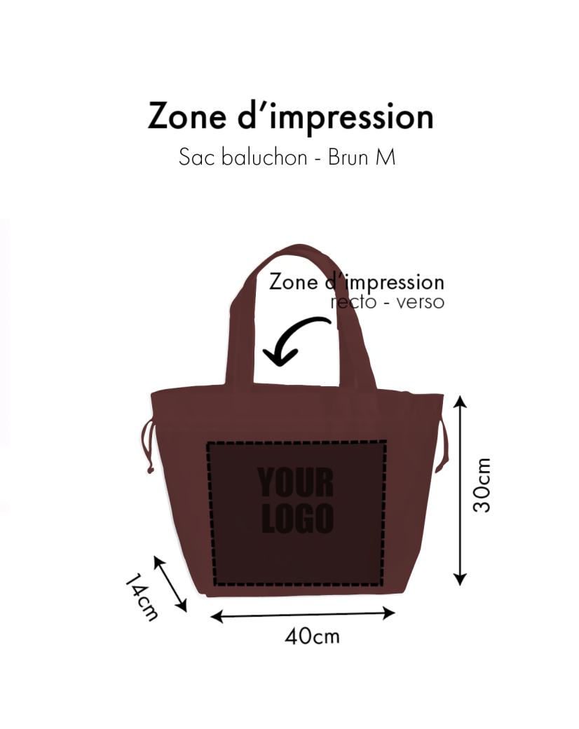 Sac Non Tissé Personnalisé Brun – Cabas Publicitaire modèle Nice M | Moonpack