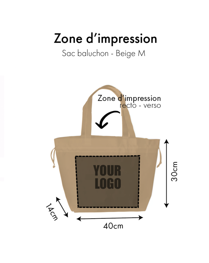 Nice Reusable Bag Beige - M (40x14x30cm)