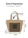 NONWOVEN DRAAGTAS "NICE" - BEIGE - M (40+14x30cm)