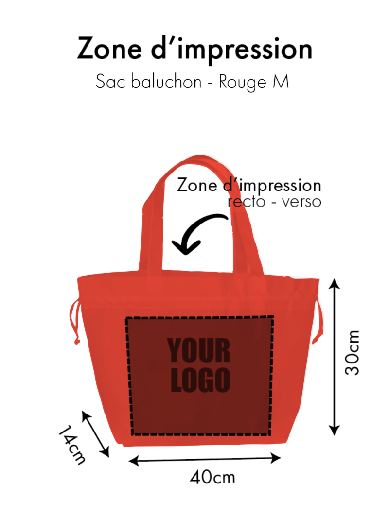 Sac Non Tissé Personnalisé Rouge – Cabas Publicitaire modèle Nice M | Moonpack