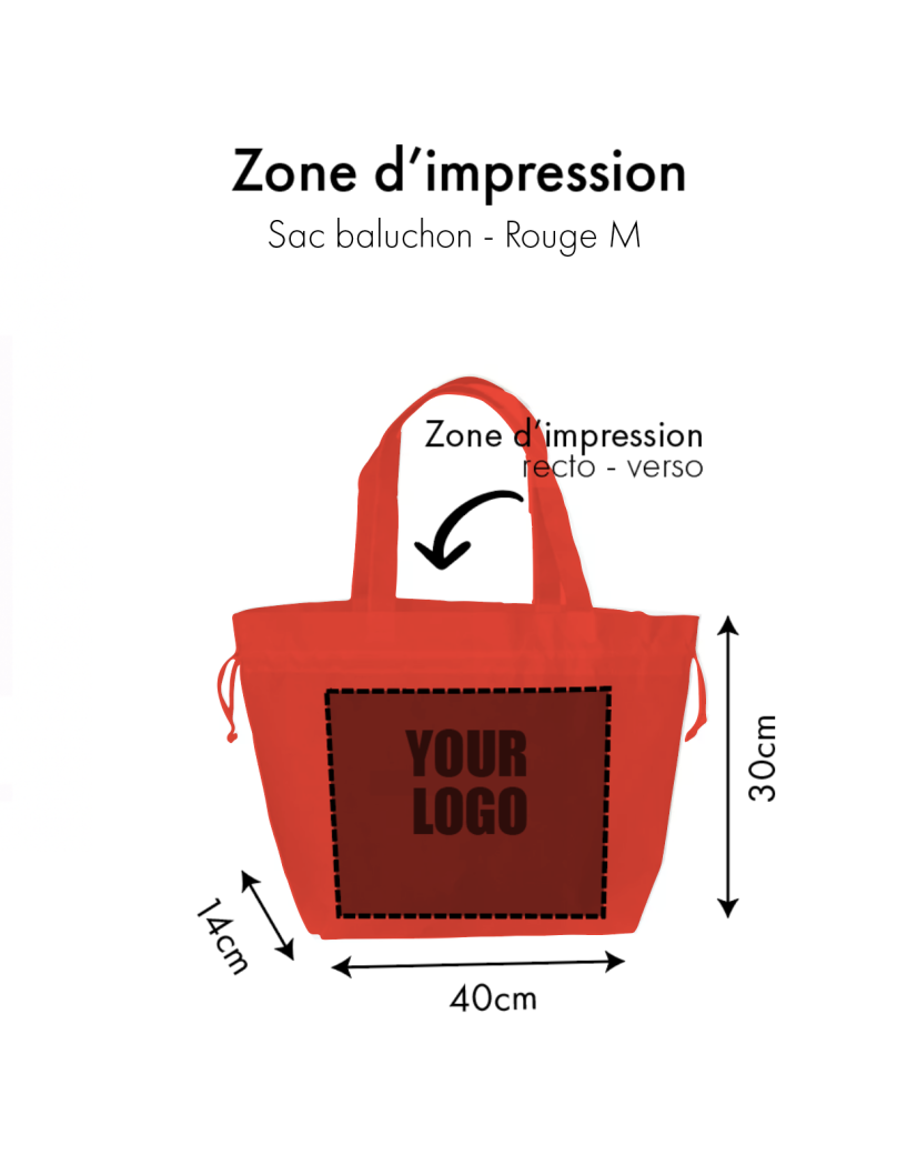 Sac Non Tissé Personnalisé Rouge – Cabas Publicitaire modèle Nice M | Moonpack