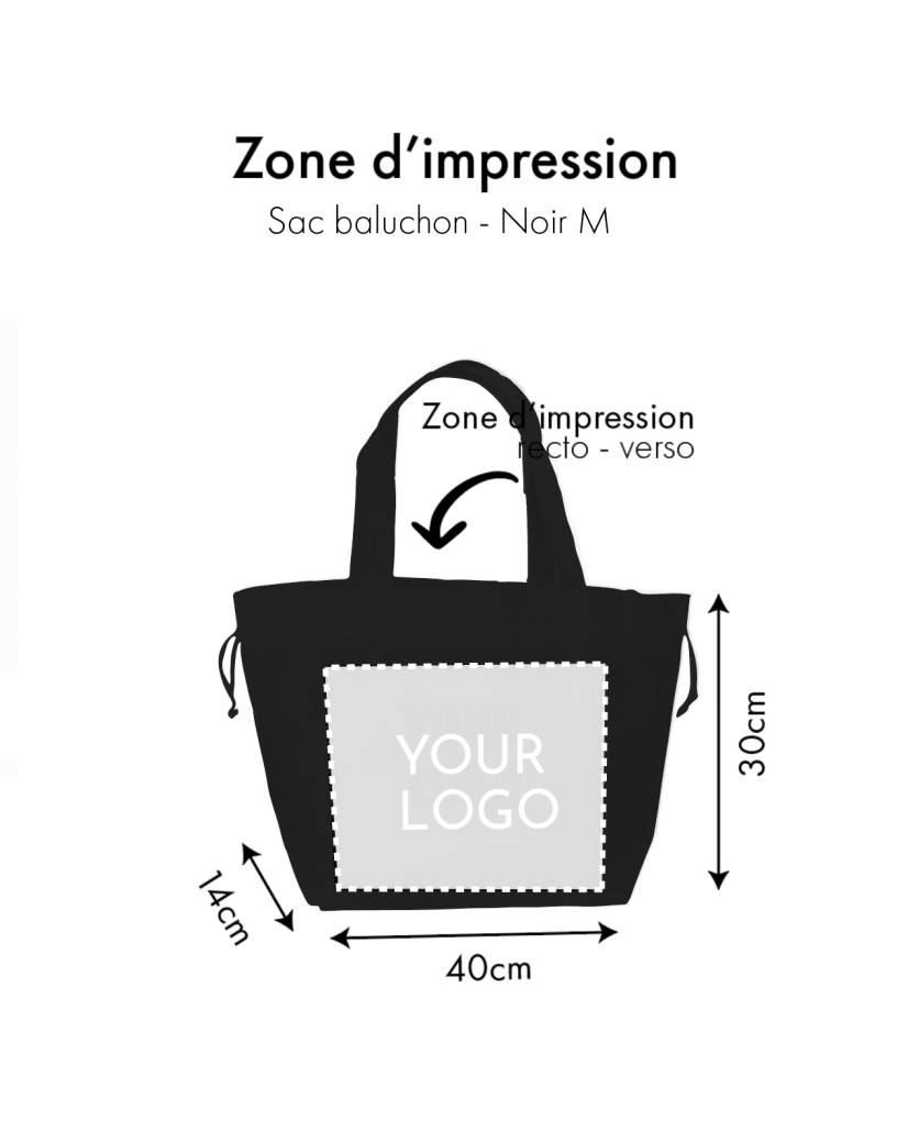 Sac Non Tissé Personnalisé Noir – Cabas Publicitaire modèle Nice M | Moonpack