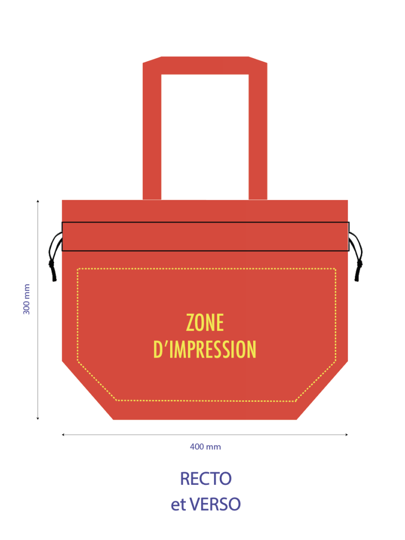 Sac Non Tissé Personnalisé Rouge – Cabas Publicitaire modèle Nice M | Moonpack