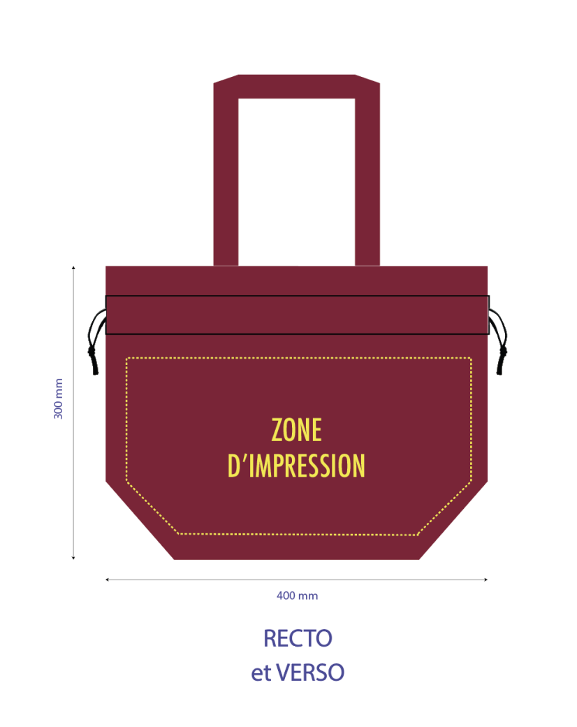 Bolso reutilizable Nice Burdeos - M (40x14x30cm)
