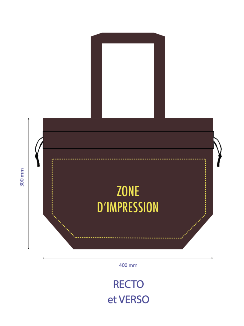 Sac Non Tissé Personnalisé Brun – Cabas Publicitaire modèle Nice M | Moonpack