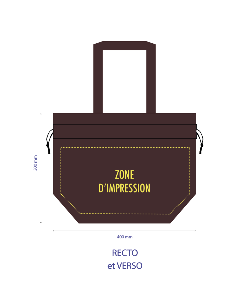 Sac Non Tissé Personnalisé Brun – Cabas Publicitaire modèle Nice M | Moonpack