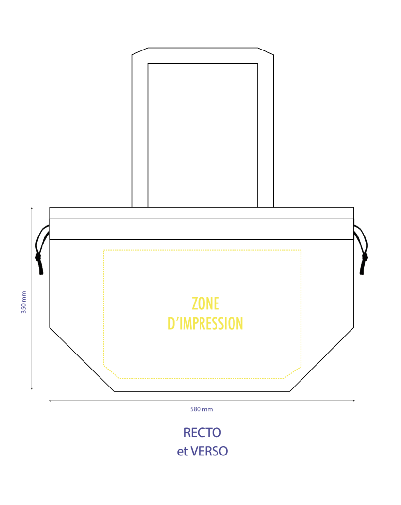 Sac Non Tissé Personnalisé Blanc – Cabas Publicitaire modèle Nice L