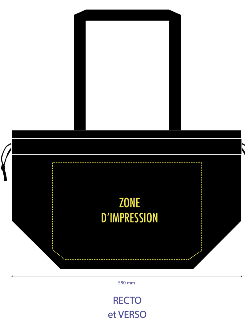 Sac Non Tissé Personnalisé Noir – Cabas Publicitaire modèle Nice L | Moonpack