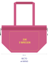 Sac non tissé personnalisé Fuchsia – modèle Nice L (58x24x35cm)