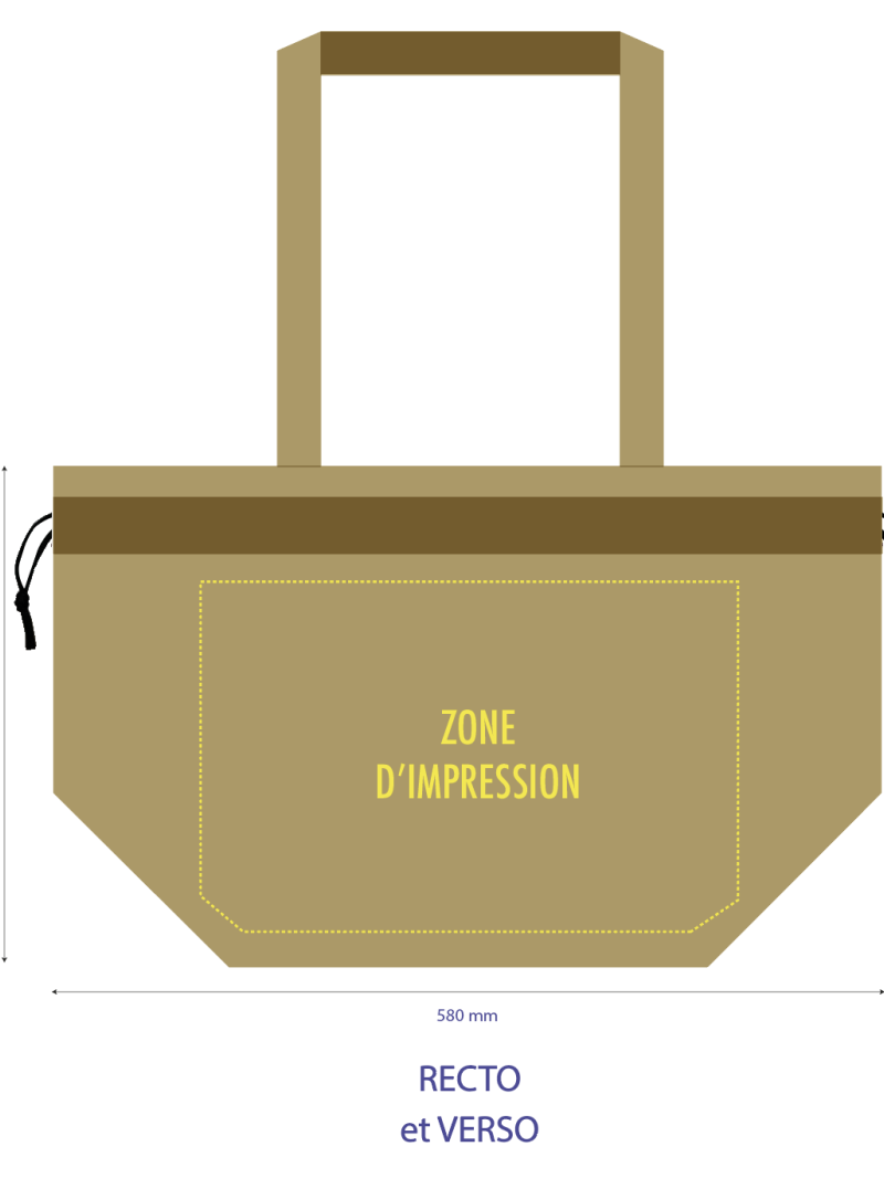 Sac Non Tissé Personnalisé Beige - Cabas Publicitaire Nice L | Moonpack