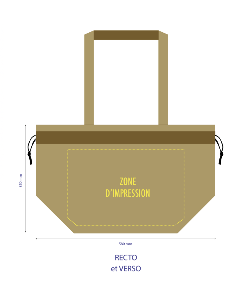 Sac Non Tissé Personnalisé Beige - Cabas Publicitaire Nice L | Moonpack