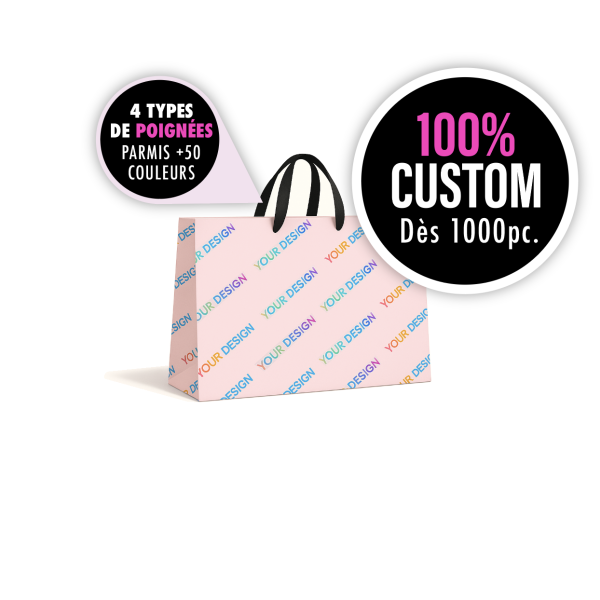 Luxe papieren tas "Monaco"- 100% gepersonaliseerd - M (35x12x25 cm)