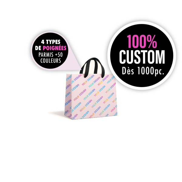 Luxe papieren tas "Monaco"- 100% gepersonaliseerd - S (25x10x20 cm)