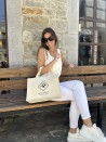 LYON BEIGE BAG - M (35x12x28cm)