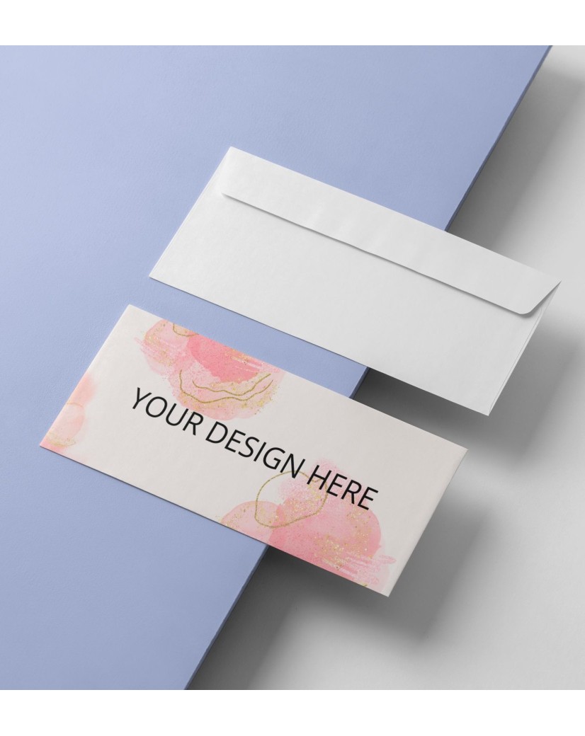 Personalisierter weißer Umschlag - 22x11cm