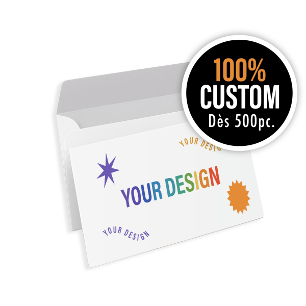 GEPERSONALISEERDE WITTE ENVELOP - 22X11CM