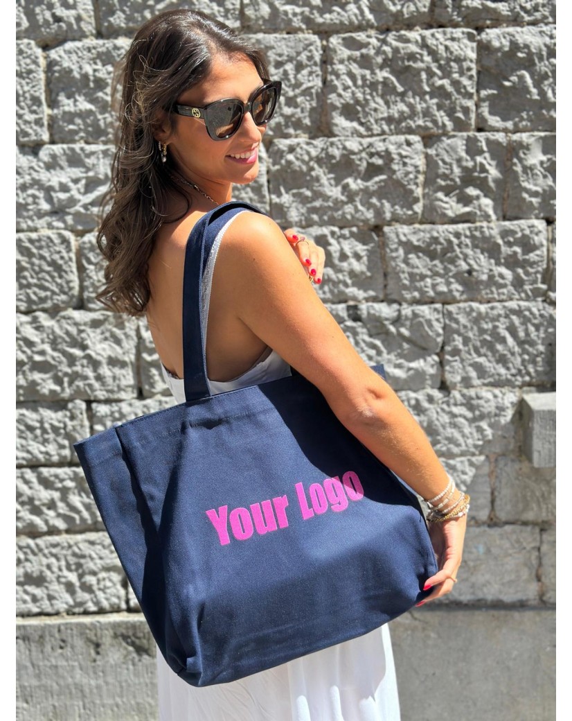 DRAAGTAS "NANCY" - NAVY (43x15x36CM)