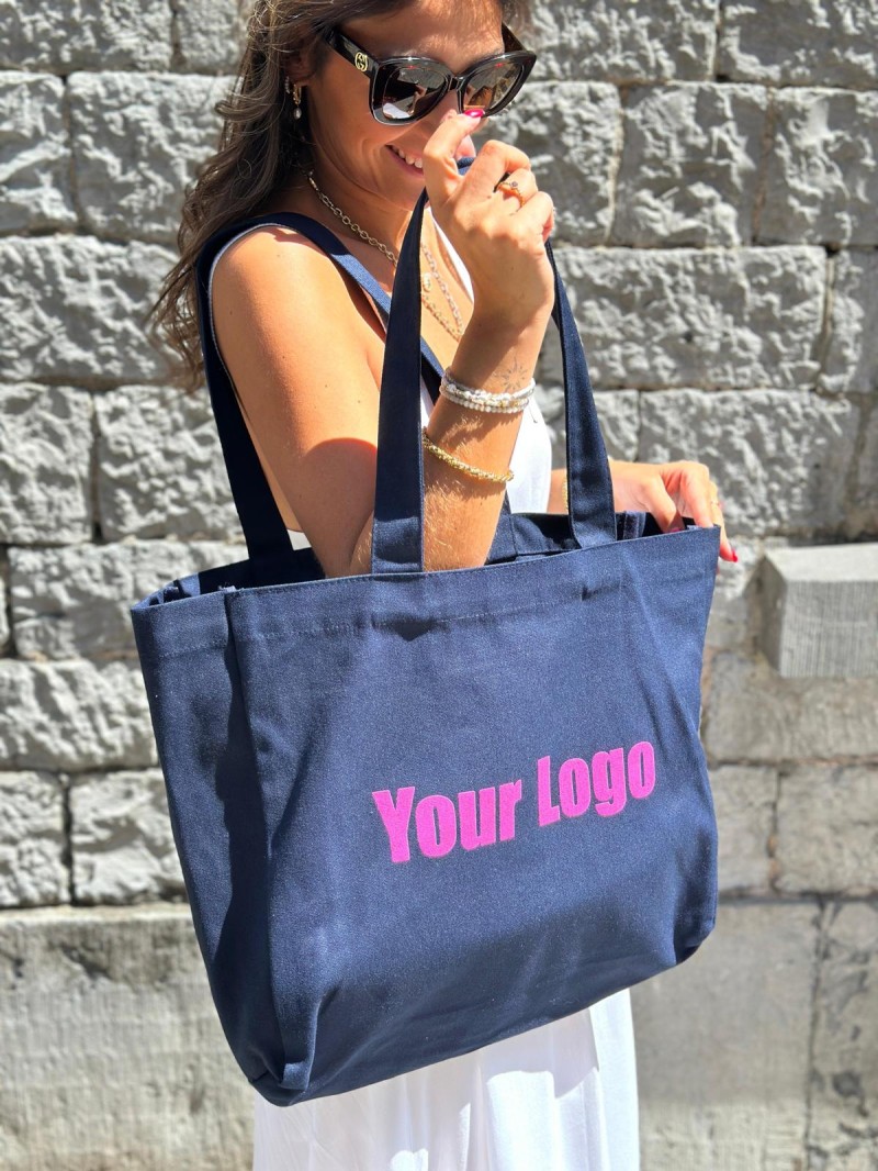 DRAAGTAS "NANCY" - NAVY (43x15x36CM)