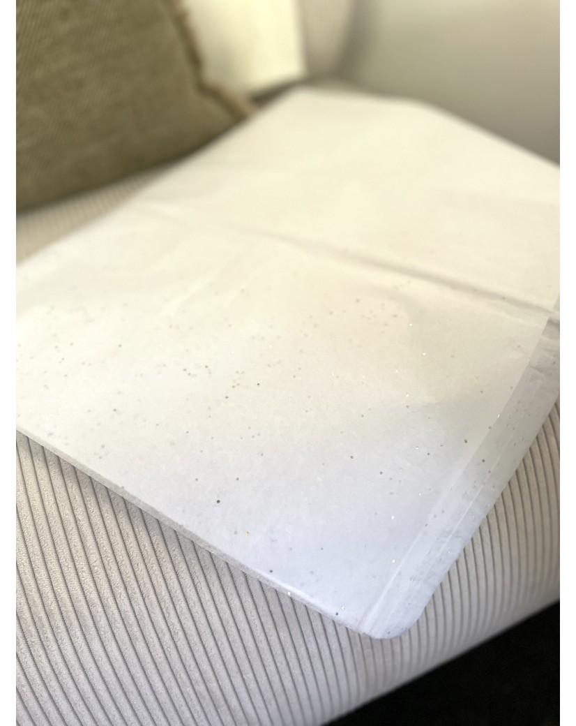 Papier de soie - Blanc Pailleté l Meilleur qualité & prix du marché